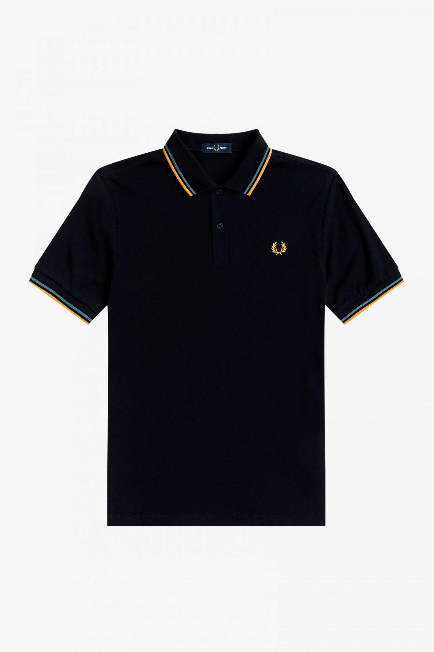 Vêtement Polos Fred Perry homme Twin Tipped Shirt Bleu marine Coton 